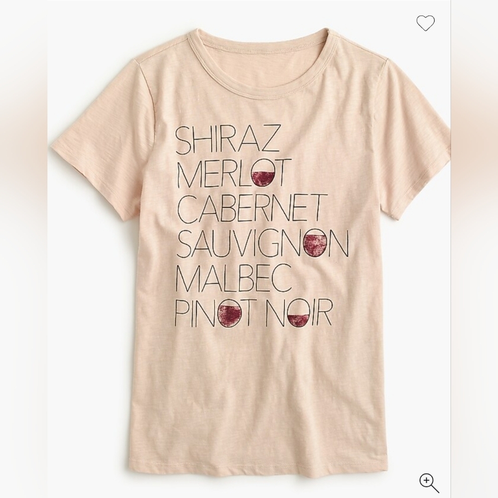 For Red Wine Lovers🍷 ❤️  J. Crew "Shiraz" T-shirt, Size XS